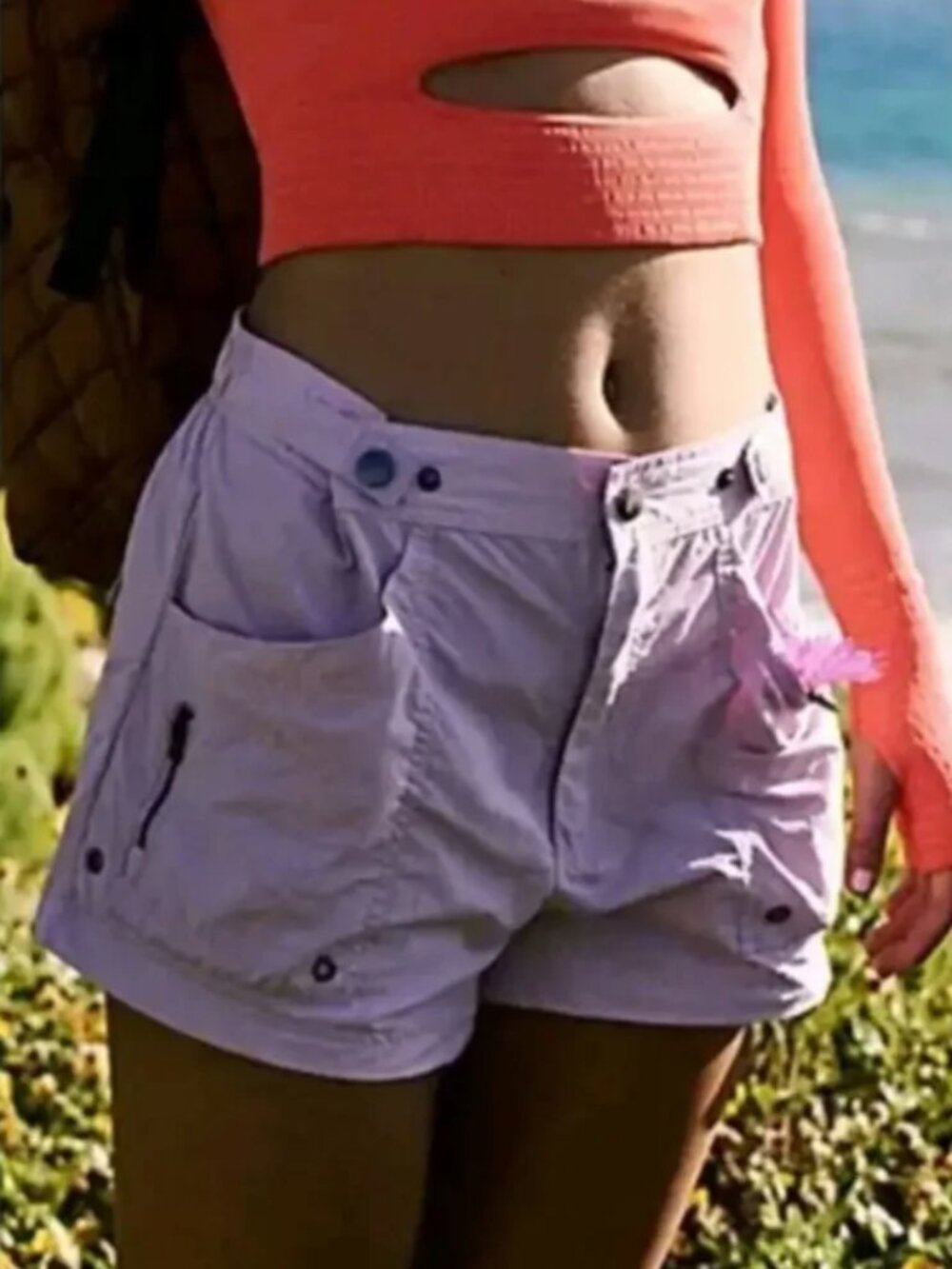 Free People New Heights Adjustable Waist Cargo Shorts